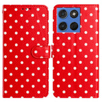 For Motorola Moto G67 5G / G77 5G Leather Case Polka Dot Pattern Wallet Stand Folio Phone Cover