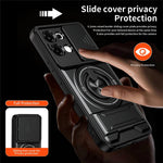For Oppo A6 Pro 5G / A6 Pro 4G Magnetic Case Ring Holder Foldable Kickstand TPU PC Phone Cover with Camera Lens Slider