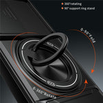 For Oppo A6 Pro 5G / A6 Pro 4G Magnetic Case Ring Holder Foldable Kickstand TPU PC Phone Cover with Camera Lens Slider