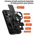For Oppo A6 Pro 5G / A6 Pro 4G Magnetic Case Ring Holder Foldable Kickstand TPU PC Phone Cover with Camera Lens Slider