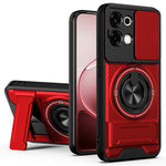 For Oppo A6 Pro 5G / A6 Pro 4G Magnetic Case Ring Holder Foldable Kickstand TPU PC Phone Cover with Camera Lens Slider