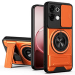 For Oppo A6 Pro 5G / A6 Pro 4G Magnetic Case Ring Holder Foldable Kickstand TPU PC Phone Cover with Camera Lens Slider