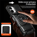 For Oppo A6x 4G / A6x 5G Magnetic Case Ring Holder Foldable Kickstand TPU PC Phone Cover with Camera Lens Slider