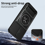 For Oppo A6x 4G / A6x 5G Magnetic Case Ring Holder Foldable Kickstand TPU PC Phone Cover with Camera Lens Slider