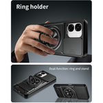 For Oppo A6x 4G / A6x 5G Magnetic Case Ring Holder Foldable Kickstand TPU PC Phone Cover with Camera Lens Slider