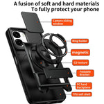 For Oppo A6x 4G / A6x 5G Magnetic Case Ring Holder Foldable Kickstand TPU PC Phone Cover with Camera Lens Slider