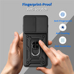 For Oppo A6x 4G / A6x 5G Case with Slide Camera Lid PC + TPU Kickstand Phone Cover