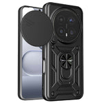 For Honor Magic8 Pro 5G Case with Slide Camera Lid PC + TPU Kickstand Phone Cover