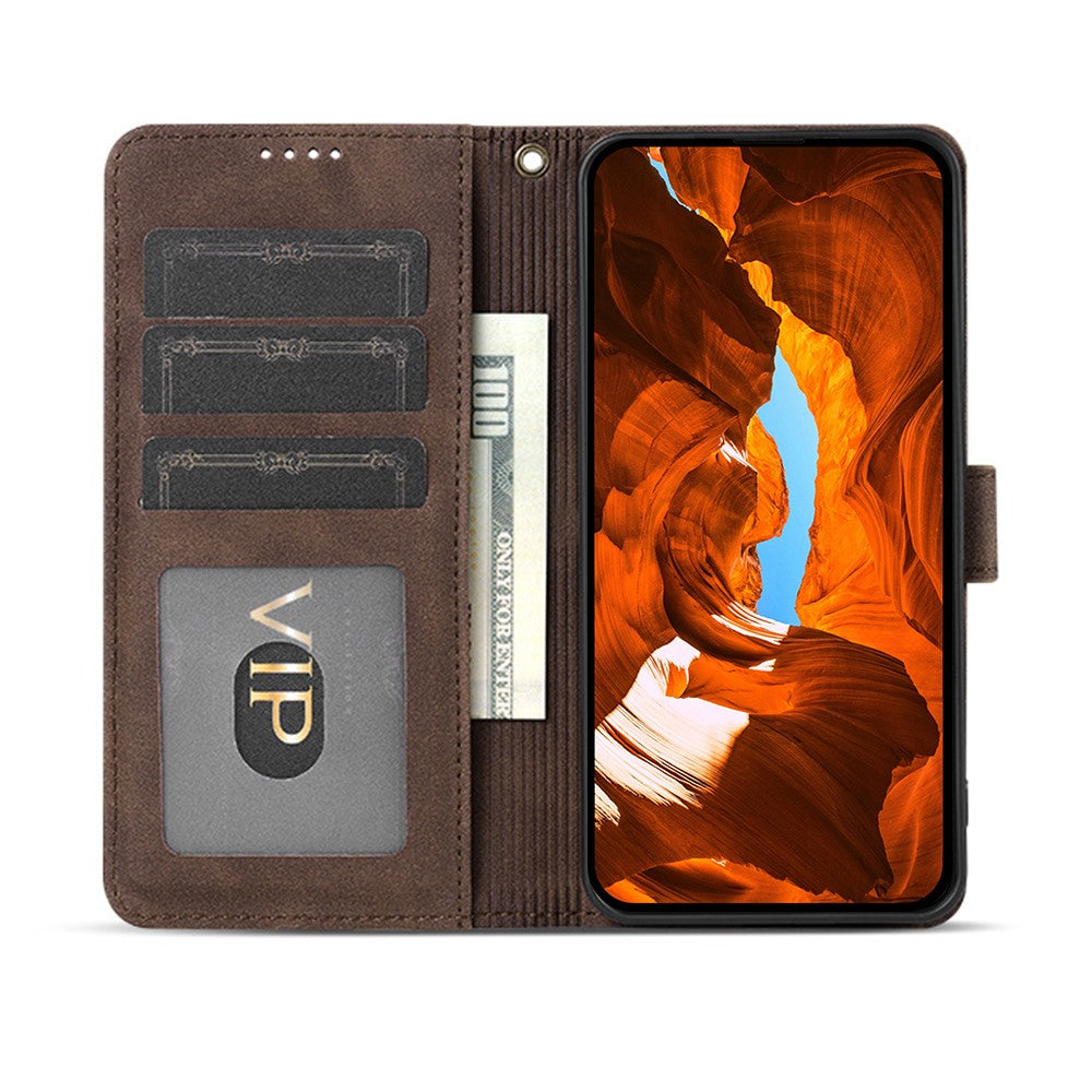 AZNS A2 for Oppo Find X9 5G Leather Case with Wrist Strap RFID Blocking Wallet Stand Phone Cover