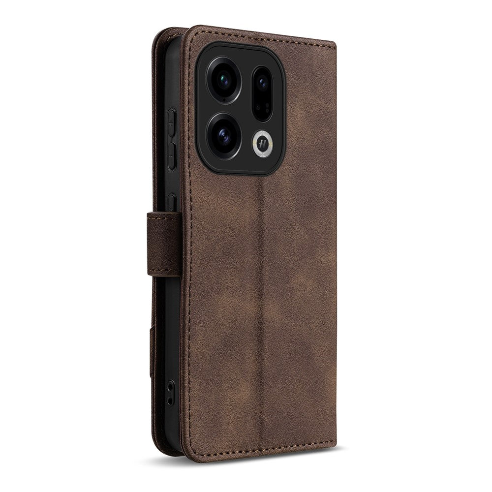 AZNS A2 for Oppo Find X9 5G Leather Case with Wrist Strap RFID Blocking Wallet Stand Phone Cover