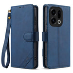 AZNS A2 for Oppo Find X9 5G Leather Case with Wrist Strap RFID Blocking Wallet Stand Phone Cover