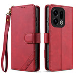 AZNS A2 for Oppo Find X9 5G Leather Case with Wrist Strap RFID Blocking Wallet Stand Phone Cover