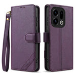 AZNS A2 for Oppo Find X9 5G Leather Case with Wrist Strap RFID Blocking Wallet Stand Phone Cover