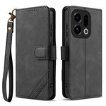 AZNS A2 for Oppo Find X9 5G Leather Case with Wrist Strap RFID Blocking Wallet Stand Phone Cover