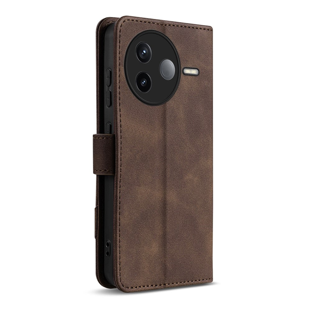 AZNS A2 for Xiaomi Redmi K80 5G  /  Poco F7 Pro 5G Leather Case with Wrist Strap RFID Blocking Wallet Stand Phone Cover