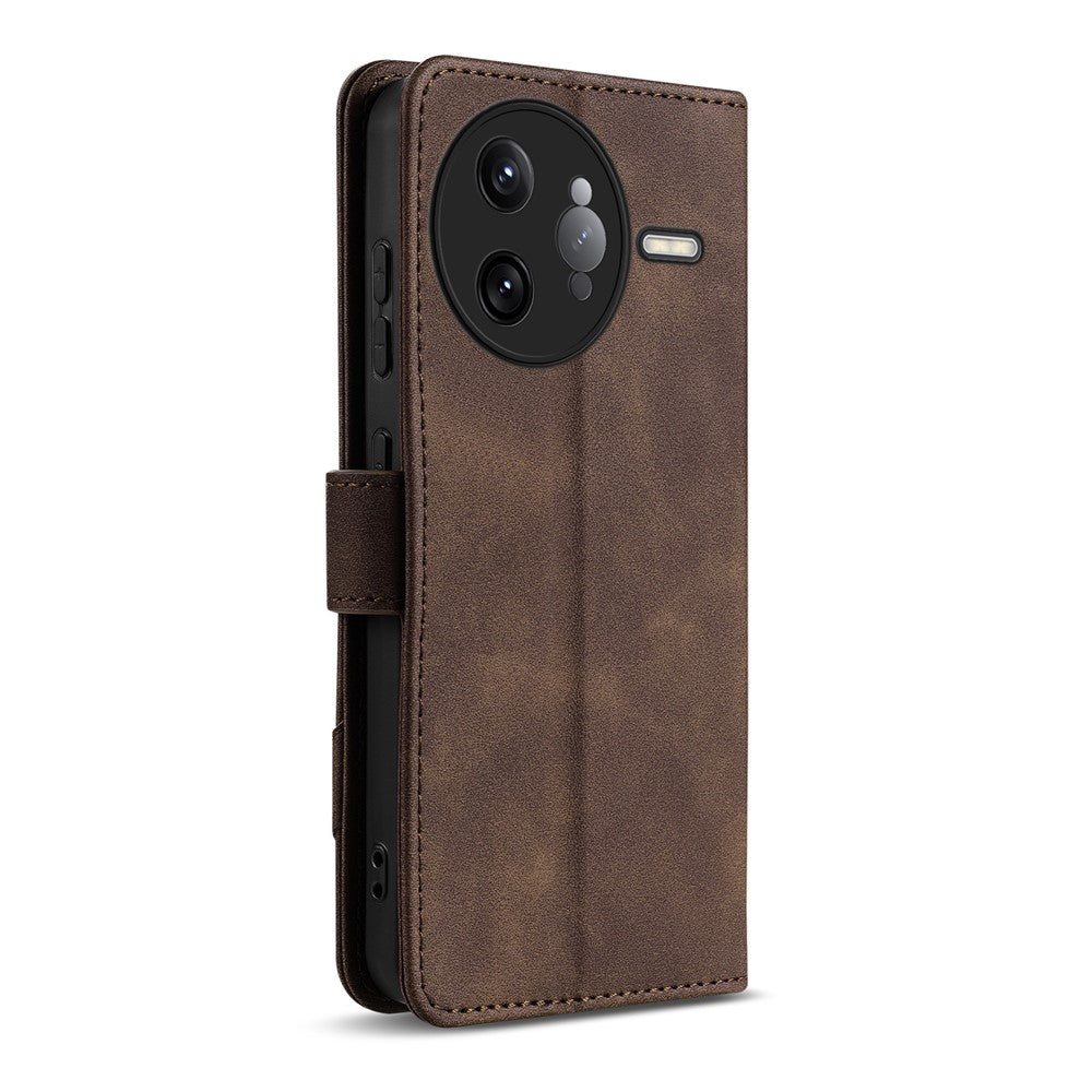 AZNS A2 for Xiaomi Redmi K80 Pro 5G  /  Poco F7 Ultra 5G Leather Case with Wrist Strap RFID Blocking Wallet Stand Phone Cover