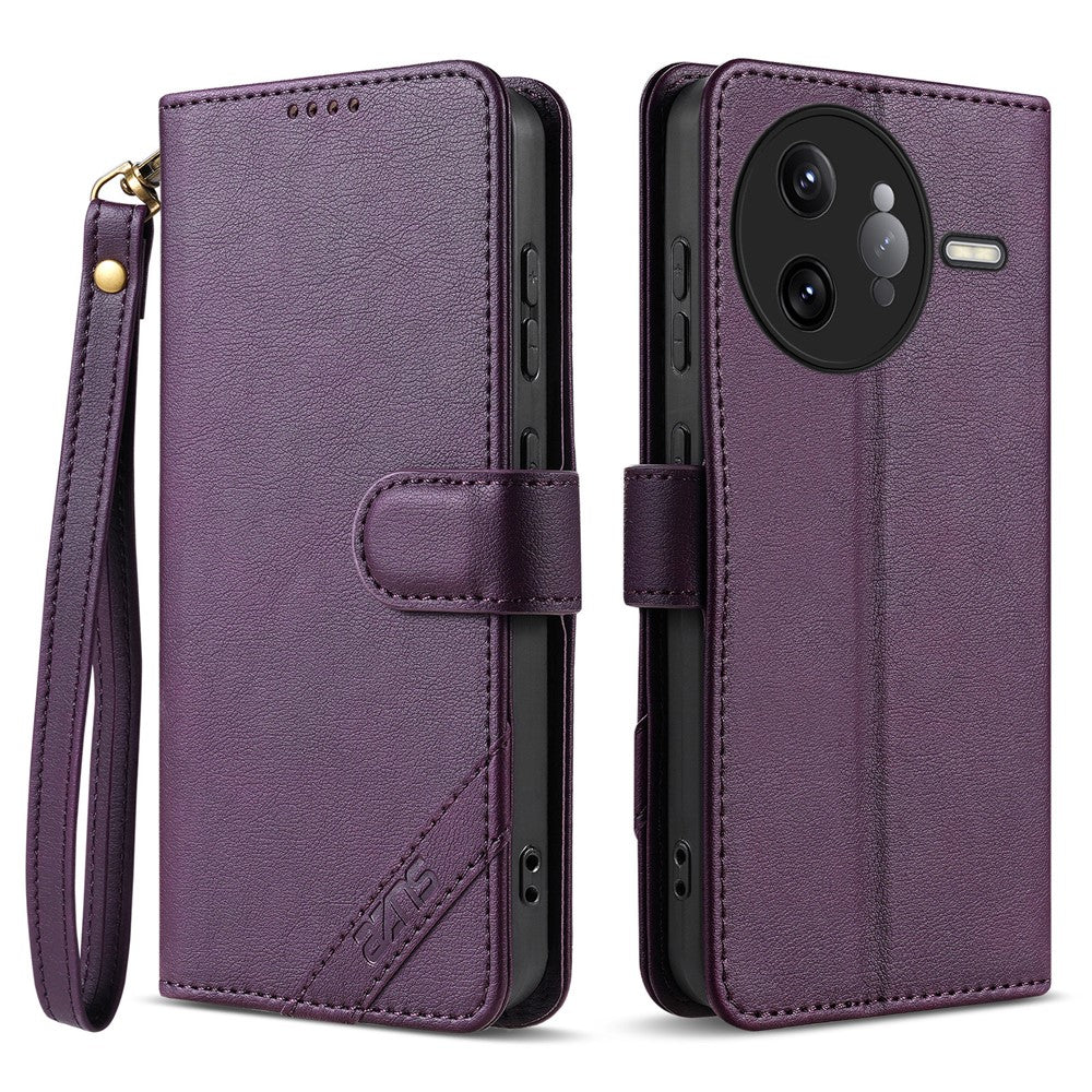 AZNS A2 for Xiaomi Redmi K80 Pro 5G  /  Poco F7 Ultra 5G Leather Case with Wrist Strap RFID Blocking Wallet Stand Phone Cover