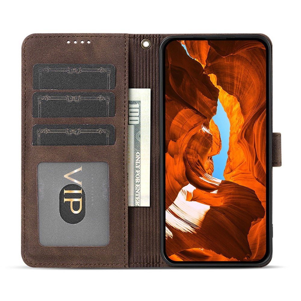 AZNS A2 för Xiaomi Redmi Note 14 5G Läderfodral med Handledsrem RFID-blockerande Plånboksfodral