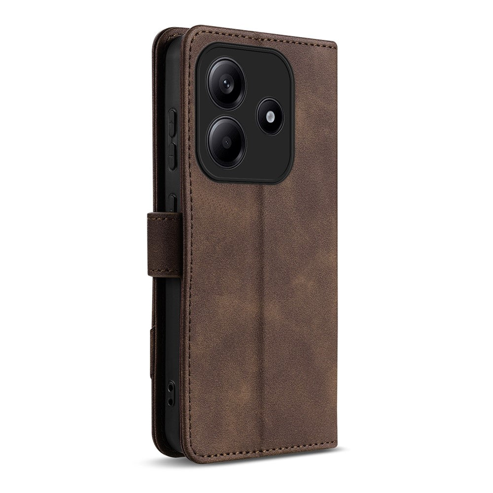 AZNS A2 for Xiaomi Redmi Note 14 5G Leather Case with Wrist Strap RFID Blocking Wallet Stand Phone Cover