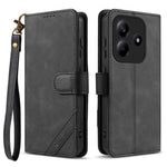 AZNS A2 for Xiaomi Redmi Note 14 5G Leather Case with Wrist Strap RFID Blocking Wallet Stand Phone Cover