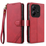 AZNS A2 for Xiaomi Redmi Note 14 5G Leather Case with Wrist Strap RFID Blocking Wallet Stand Phone Cover
