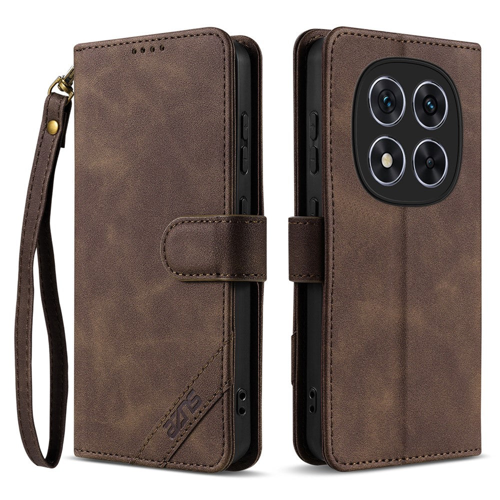 AZNS A2 for Xiaomi Redmi Note 14 Pro 5G  /  Poco X7 5G Leather Case with Wrist Strap RFID Blocking Wallet Stand Phone Cover