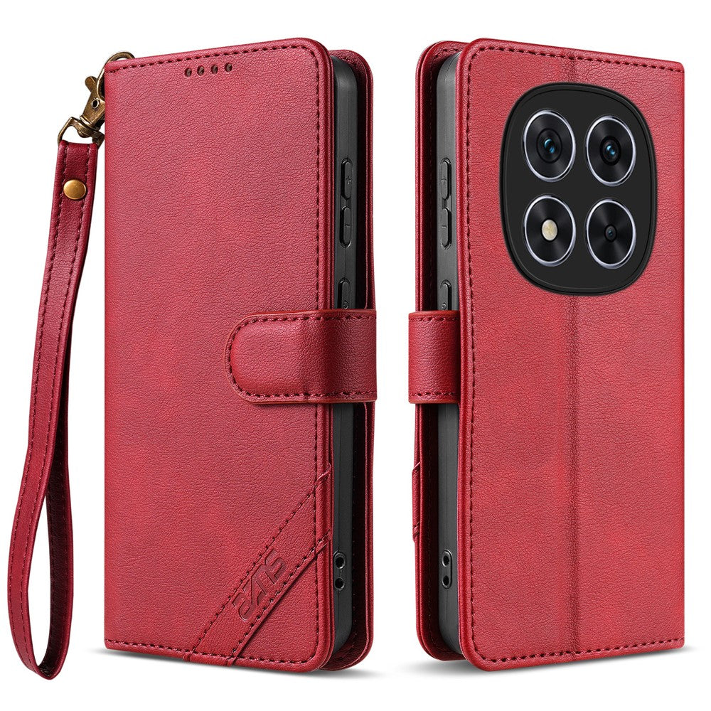 AZNS A2 for Xiaomi Redmi Note 14 Pro 5G  /  Poco X7 5G Leather Case with Wrist Strap RFID Blocking Wallet Stand Phone Cover