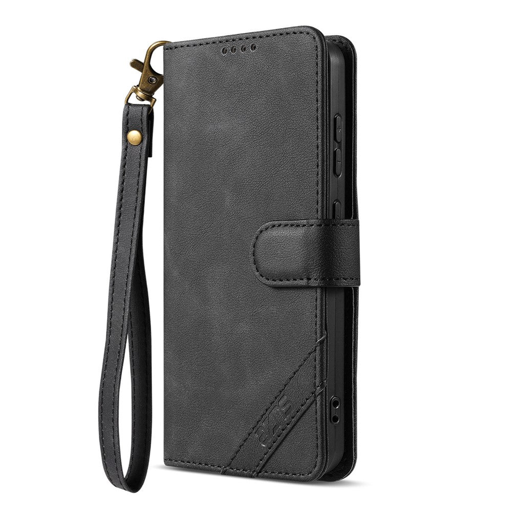 AZNS A2 for Xiaomi Poco X7 Pro 5G  /  Redmi Turbo 4 5G Leather Case with Wrist Strap RFID Blocking Wallet Stand Phone Cover
