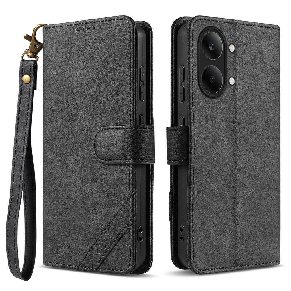 AZNS A2 for Xiaomi Redmi Turbo 5 Max 5G Leather Case with Wrist Strap RFID Blocking Wallet Stand Phone Cover