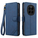 AZNS A2 for Honor Magic7 5G Leather Case with Wrist Strap RFID Blocking Wallet Stand Phone Cover