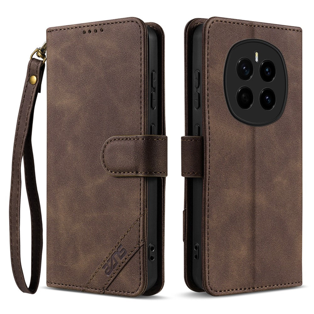 AZNS A2 for Honor Magic7 5G Leather Case with Wrist Strap RFID Blocking Wallet Stand Phone Cover