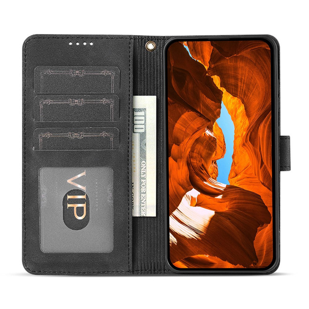 AZNS A2 for Honor Magic7 Pro 5G Leather Case with Wrist Strap RFID Blocking Wallet Stand Phone Cover