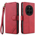 AZNS A2 for Honor Magic7 Pro 5G Leather Case with Wrist Strap RFID Blocking Wallet Stand Phone Cover