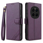 AZNS A2 for Honor Magic7 Pro 5G Leather Case with Wrist Strap RFID Blocking Wallet Stand Phone Cover