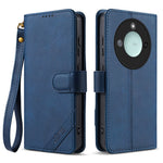 AZNS A2 for Honor X60 5G  /  X9c Smart 5G Leather Case with Wrist Strap RFID Blocking Wallet Stand Phone Cover