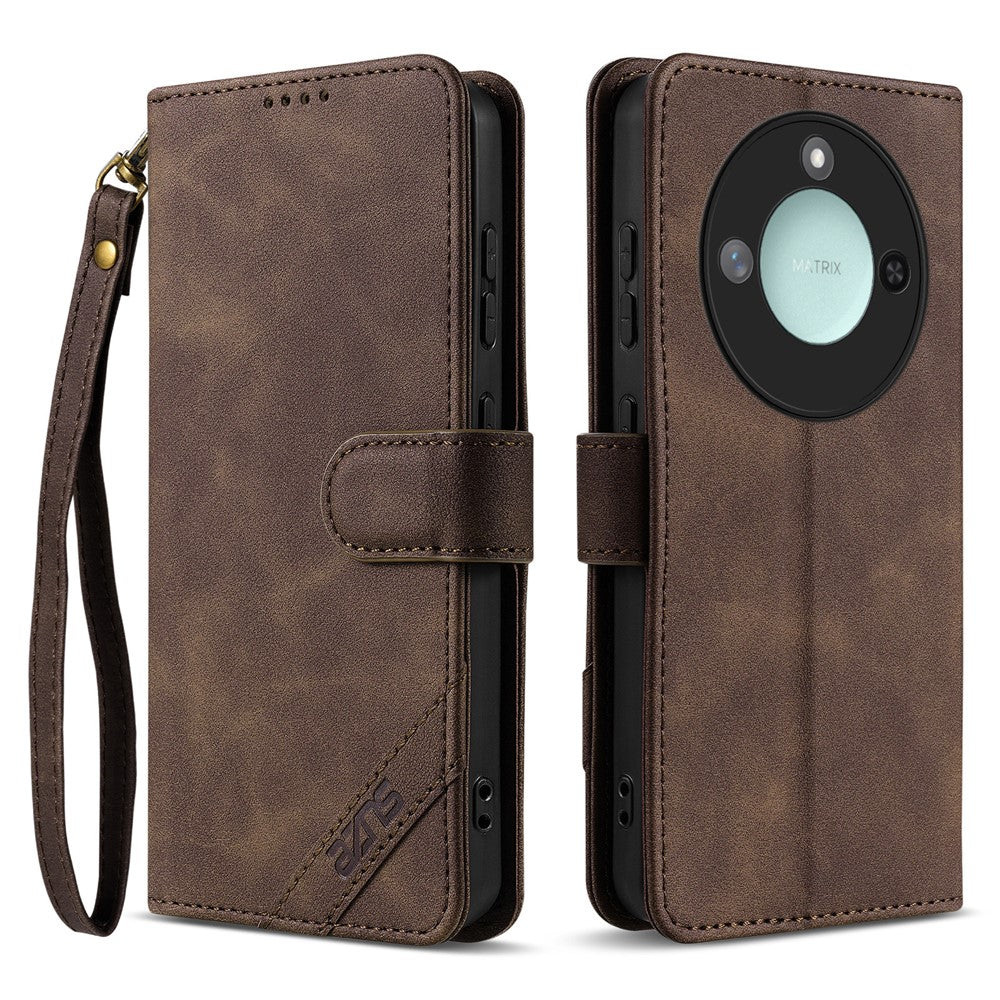 AZNS A2 for Honor X60 5G  /  X9c Smart 5G Leather Case with Wrist Strap RFID Blocking Wallet Stand Phone Cover