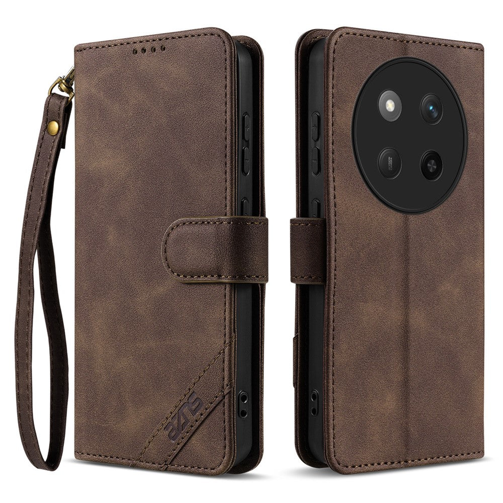AZNS A2 Phone Case for Honor X60 Pro 5G  /  X9c 5G  /  Magic7 Lite 5G Leather Case with Wrist Strap RFID Blocking Wallet Stand Phone Cover