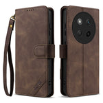 AZNS A2 Phone Case for Honor X60 Pro 5G  /  X9c 5G  /  Magic7 Lite 5G Leather Case with Wrist Strap RFID Blocking Wallet Stand Phone Cover
