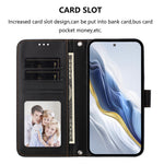 For Honor X8d 4G Leather Case Wallet Stand Phone Cover with Wrist Strap