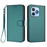 For Honor X8d 4G Leather Case Wallet Stand Phone Cover with Wrist Strap
