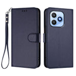 For Honor X8d 4G Leather Case Wallet Stand Phone Cover with Wrist Strap