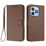 For Honor X8d 4G Leather Case Wallet Stand Phone Cover with Wrist Strap