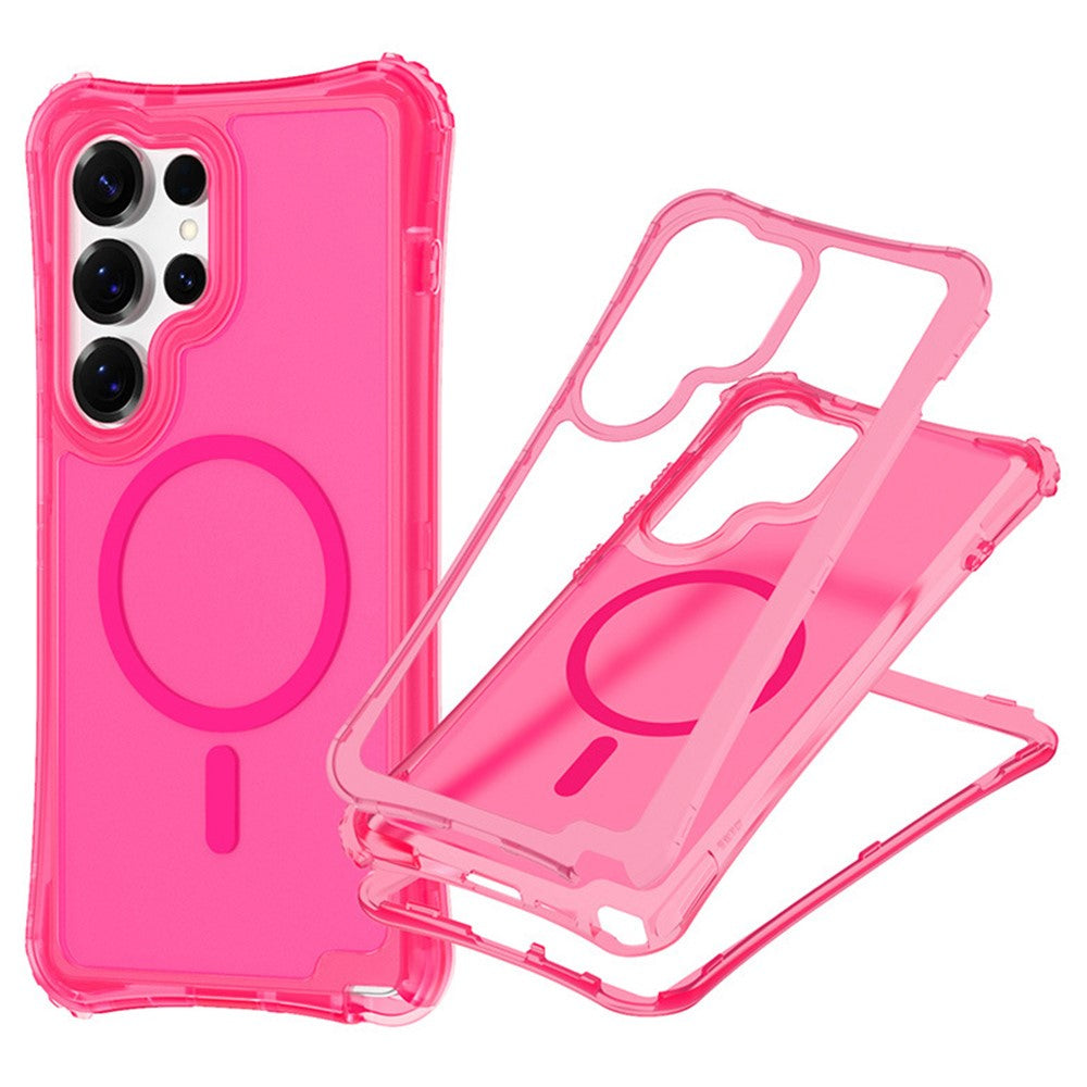 For Samsung Galaxy S26 Ultra Magnetic Phone Case Soft-touch 2-in-1 PC+TPU Shockproof Cover Compatible with MagSafe
