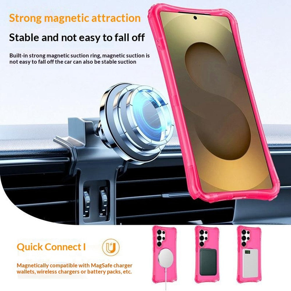 For Samsung Galaxy S26 Ultra Magnetic Phone Case Soft-touch 2-in-1 PC+TPU Shockproof Cover Compatible with MagSafe