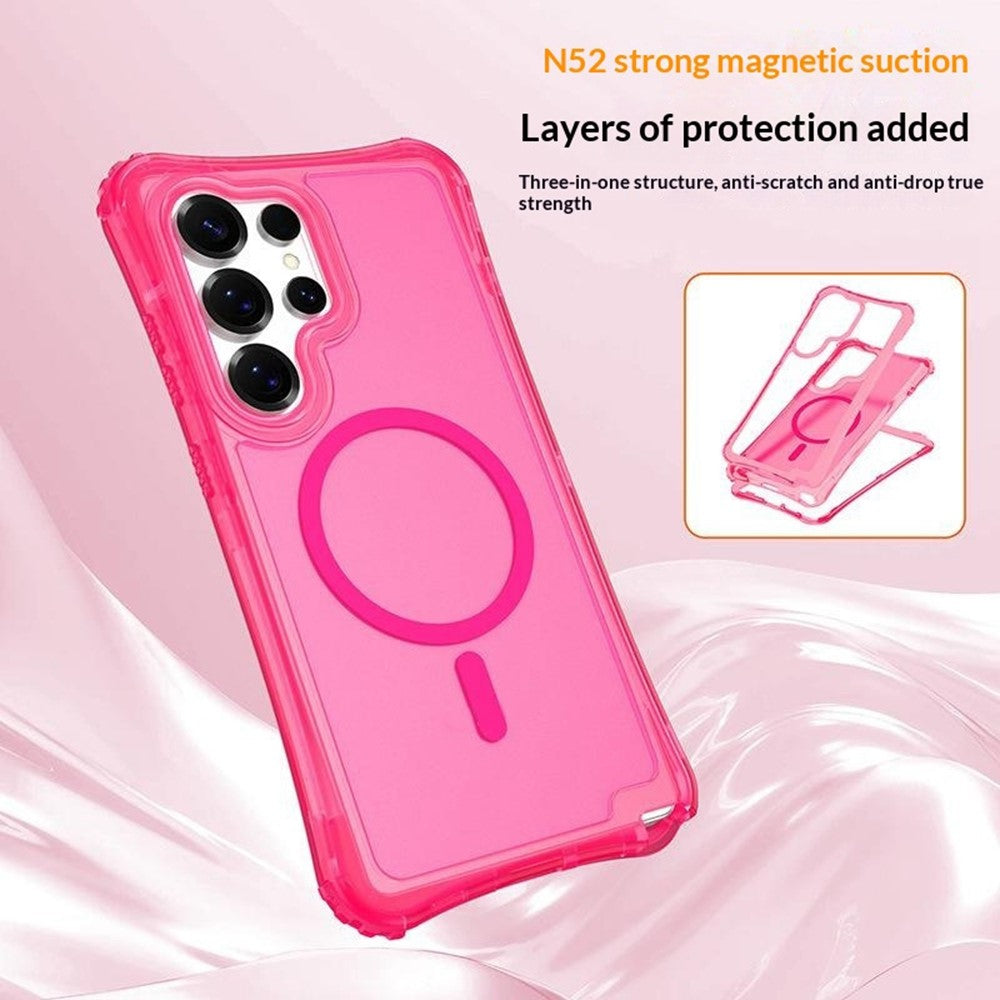 For Samsung Galaxy S26 Ultra Magnetic Phone Case Soft-touch 2-in-1 PC+TPU Shockproof Cover Compatible with MagSafe