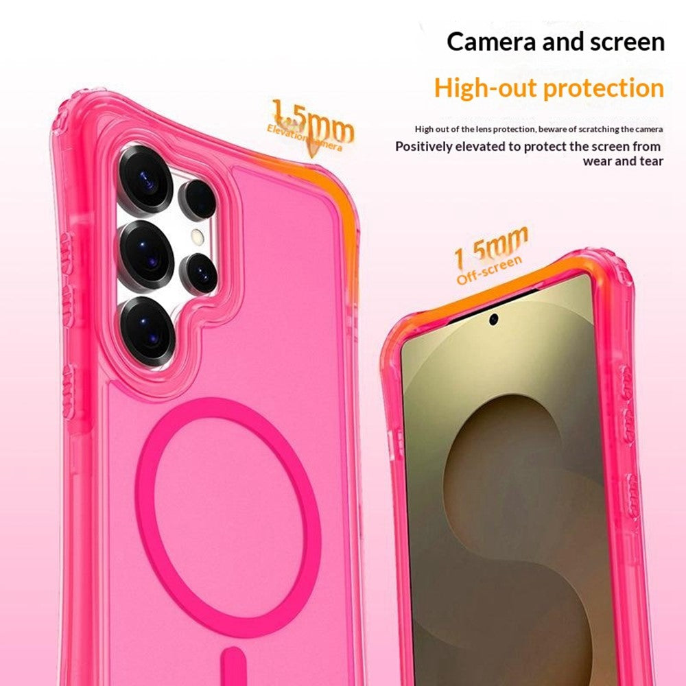 For Samsung Galaxy S26 Ultra Magnetic Phone Case Soft-touch 2-in-1 PC+TPU Shockproof Cover Compatible with MagSafe