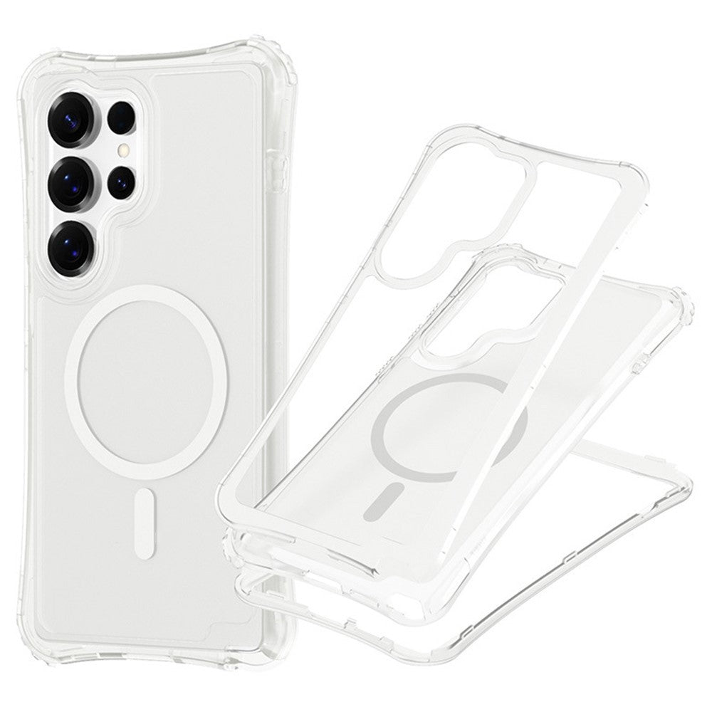 For Samsung Galaxy S26 Ultra Magnetic Phone Case Soft-touch 2-in-1 PC+TPU Shockproof Cover Compatible with MagSafe
