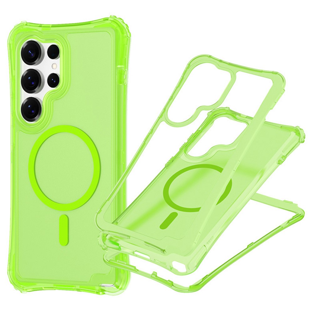 For Samsung Galaxy S26 Ultra Magnetic Phone Case Soft-touch 2-in-1 PC+TPU Shockproof Cover Compatible with MagSafe