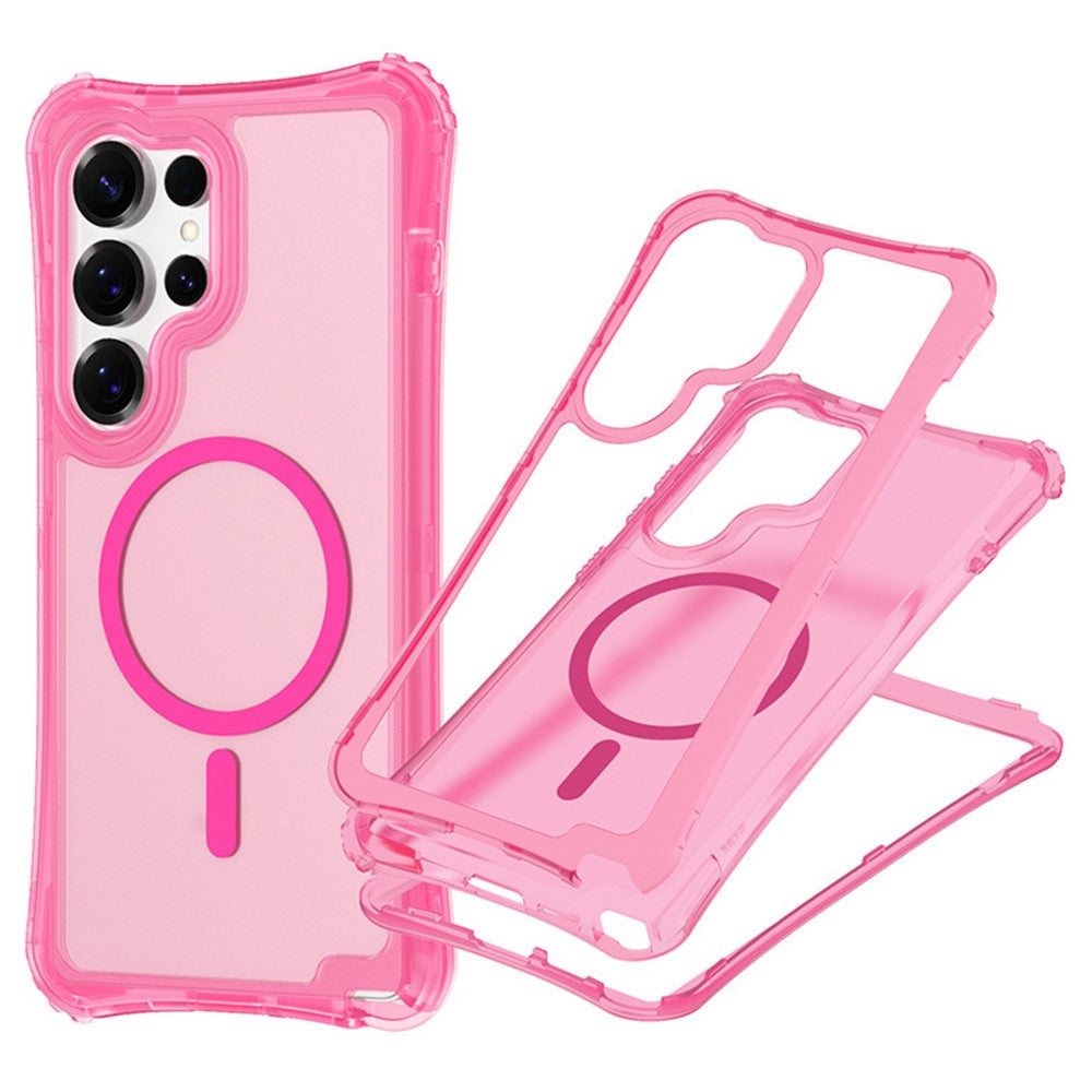 For Samsung Galaxy S26 Ultra Magnetic Phone Case Soft-touch 2-in-1 PC+TPU Shockproof Cover Compatible with MagSafe