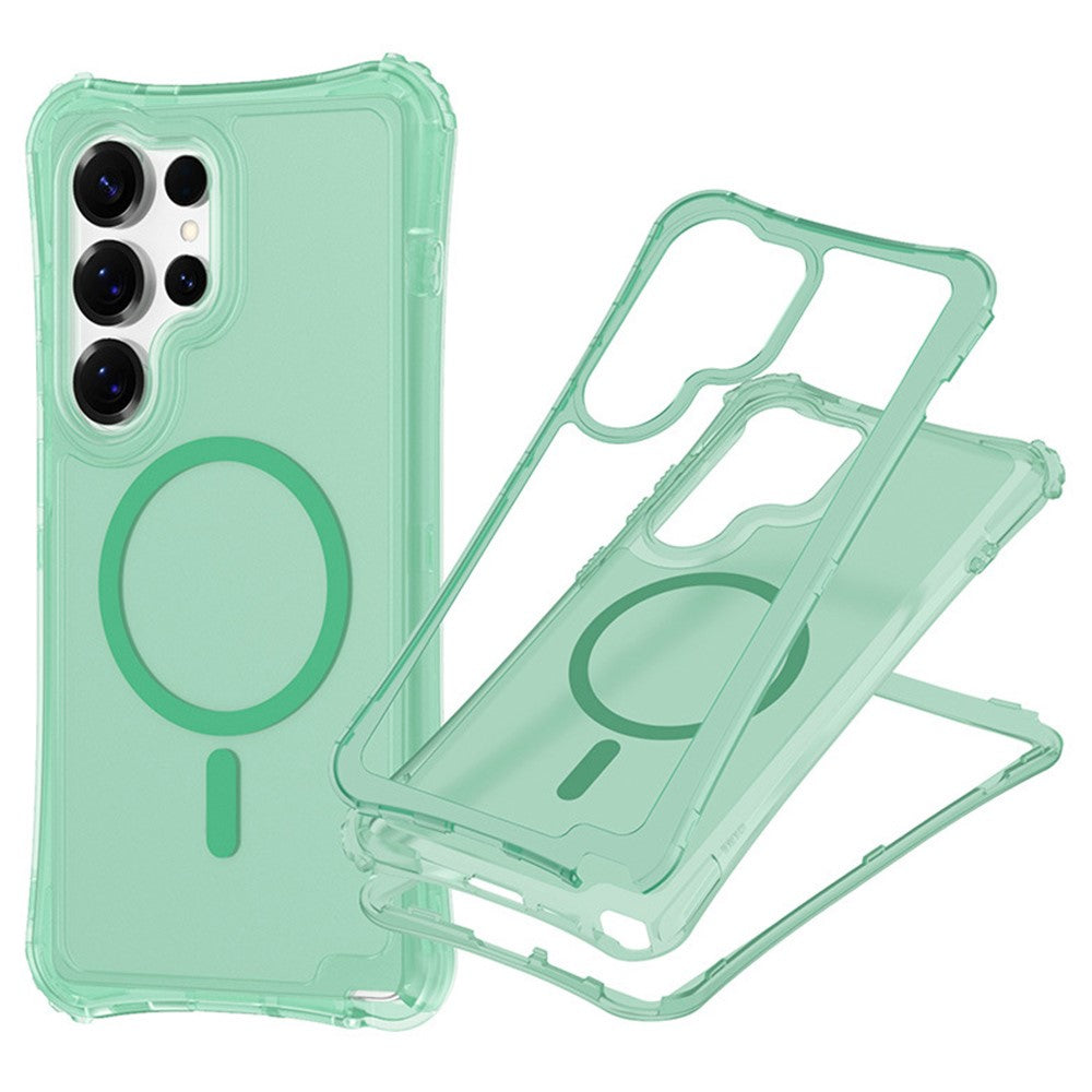 For Samsung Galaxy S26 Ultra Magnetic Phone Case Soft-touch 2-in-1 PC+TPU Shockproof Cover Compatible with MagSafe